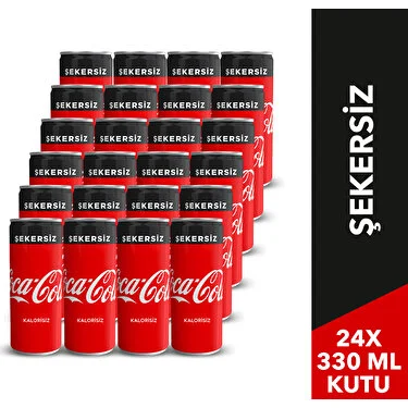 COCA COLA ŞEKERSİZ 330ml TENEKE *24