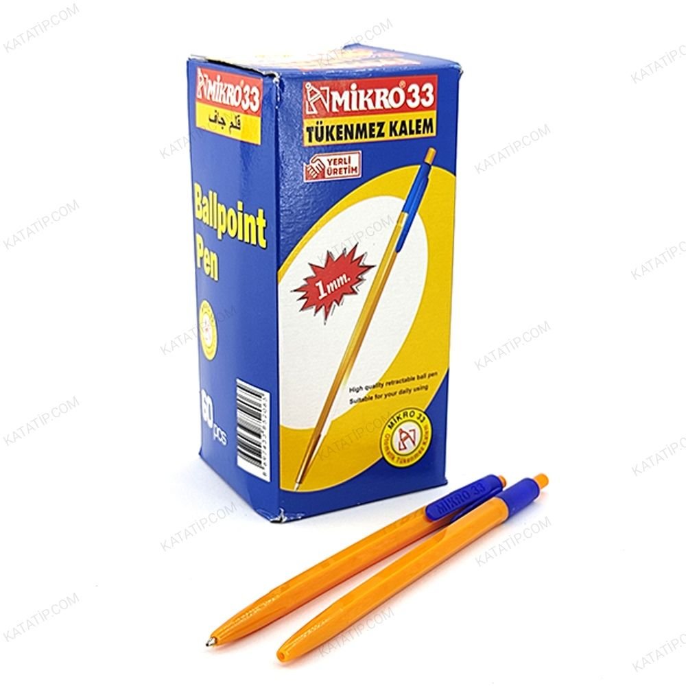 MİKRO TÜKENMEZ KALEM MAVİ *60