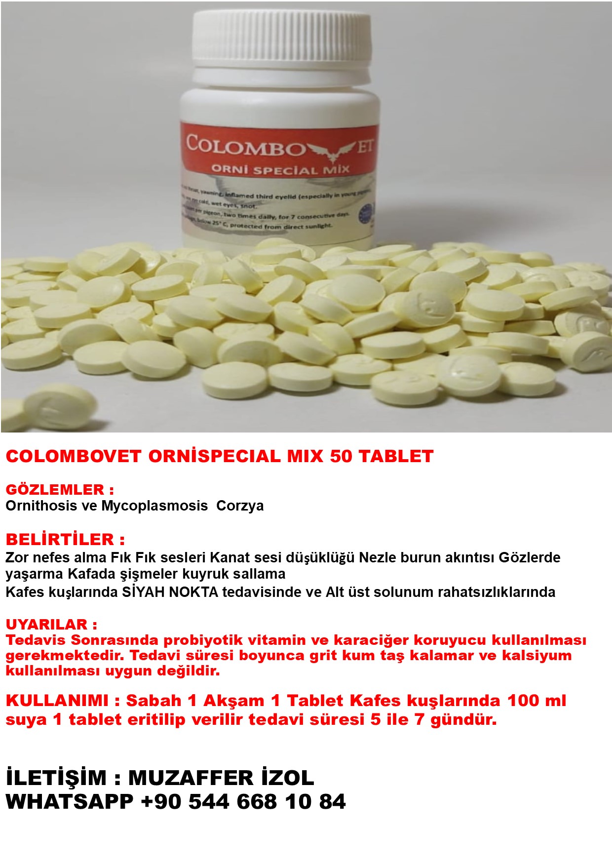 COLOMBOVET ORNİSPECIAL MIX RESM
