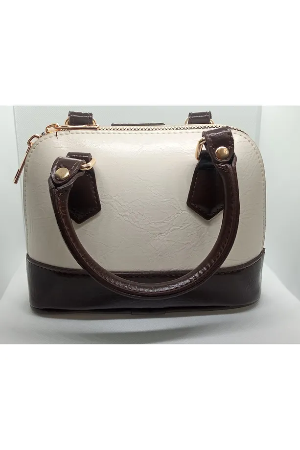 Acı Kahve ve Krem Rengi Şık Çanta
