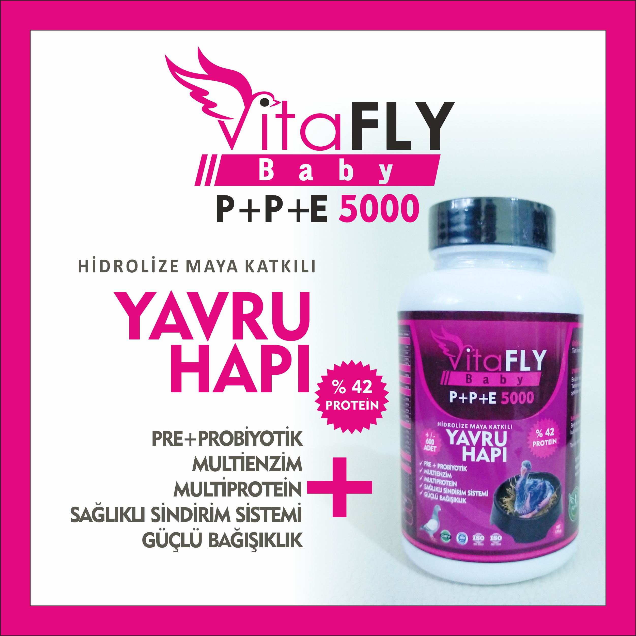 VitaFLY P+P+E 5000 - Yavru Hapı 154 gr - 700 Adet (GÜVERCİNLER İÇİN)
